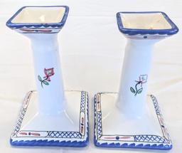 TIFFANY & CO. HAND MADE & PAINTED CANDLESTICKS