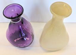 WILSEA O'BRIEN SIGNED ART GLASS VASE SET