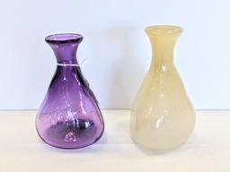 WILSEA O'BRIEN SIGNED ART GLASS VASE SET