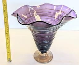 JOHN COOK STUDIOS HAND BLOWN ART GLASS VASE