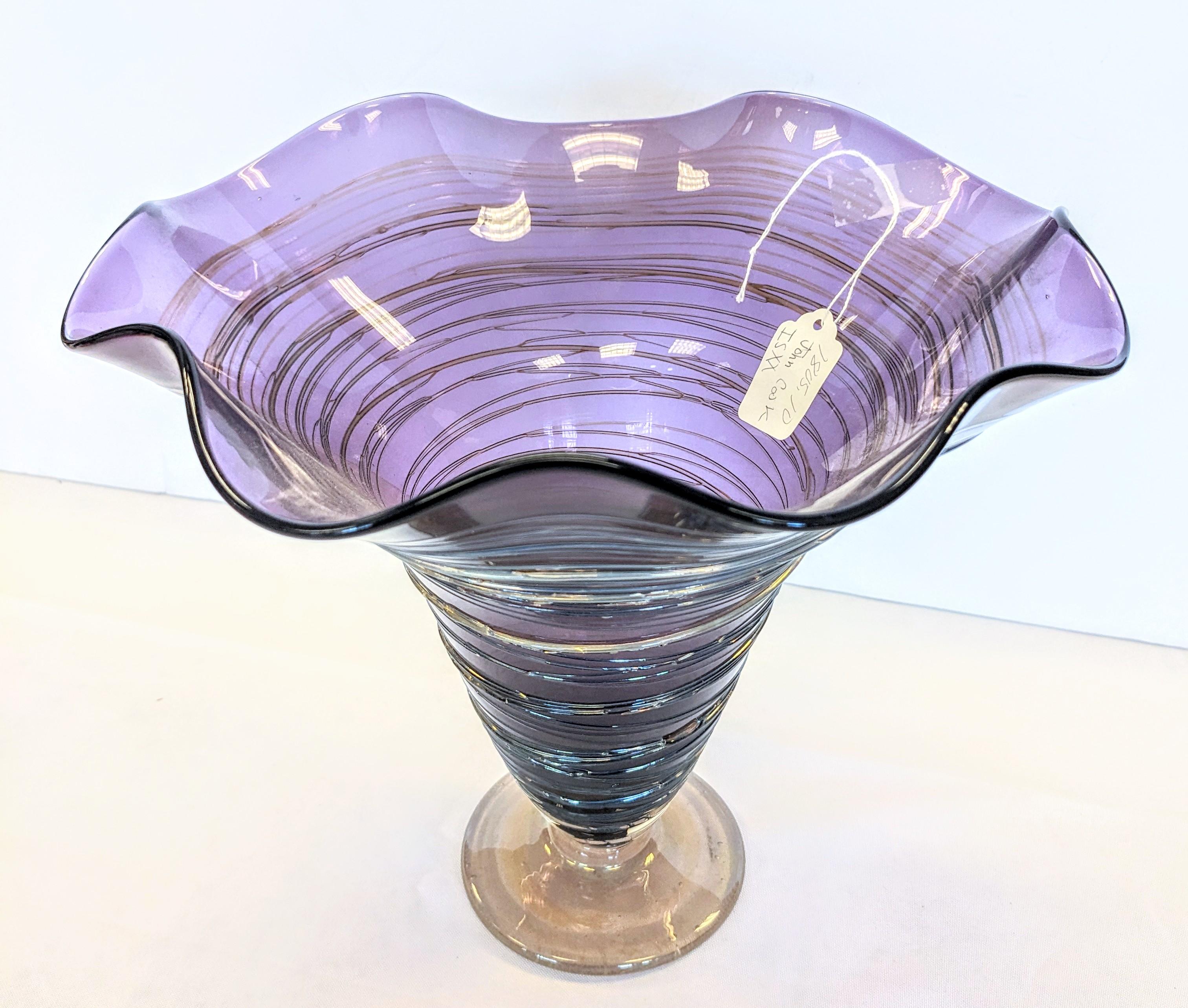 JOHN COOK STUDIOS HAND BLOWN ART GLASS VASE