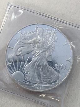 2014 PROOFAMERICAN SILVER EAGLLE .999 1 OUNCE SILVER COIN