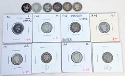 14X MIXED DATE SILVER BABER DIMES