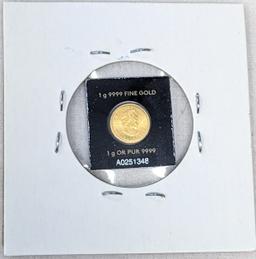 1 GRAM .999 PURE CANADIAN GOLD COIN