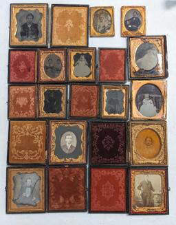 13 ANTIQUE PHOTOS AND TIN TYPE PHOTOS