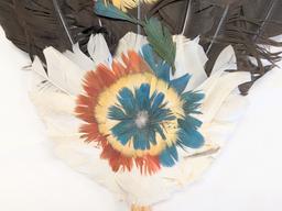 HAND MADE NATIVE AMERICAN DECORATED FEATHER FAN