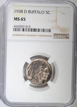 1938-D BUFFALO NICKEL NGC MS65