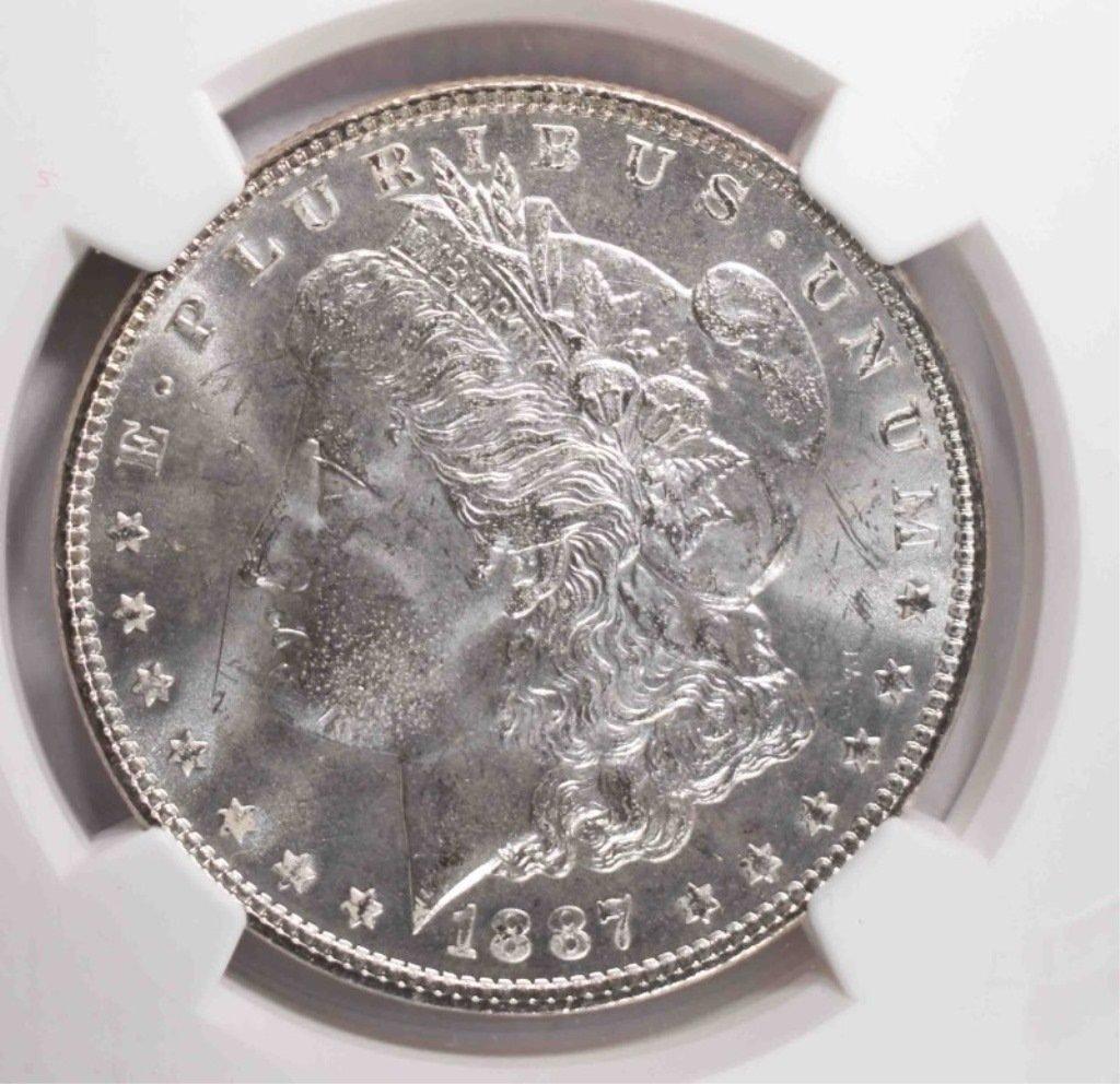 1887 MORGAN SILVER DOLLAR NGC MS-65