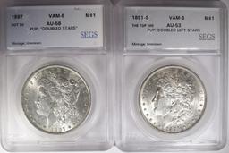 1891-S VAM-3 DBLD STARS & 1897 VAM-8 DBLD STARS