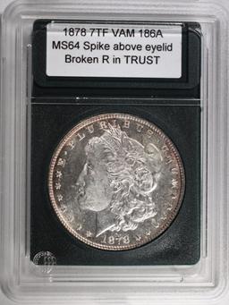 1878 7F MORGAN DOLLAR GEM BU VAM 186A