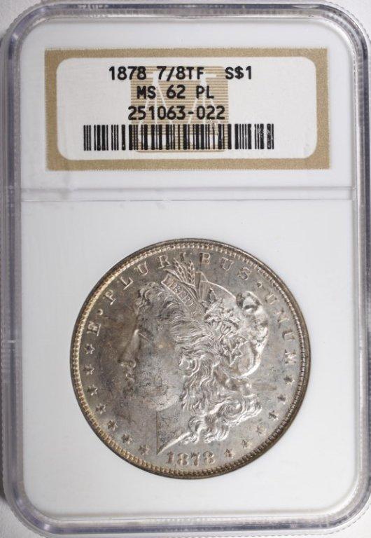 1878 7/8TF MORGAN DOLLAR NGC MS62 PL VAM-40