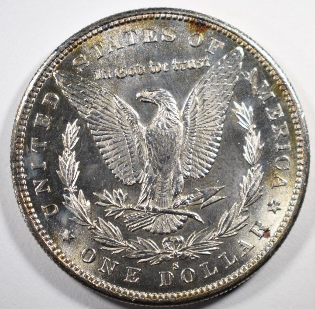 1879-S MORGAN SILVER DOLLAR, CH BU