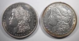 1878 REV 79 AU+ & 1887-S AU/UNC MORGAN DOLLARS