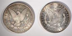 1881-S & 1884- MORGAN SILVER DOLLARS, CH BU