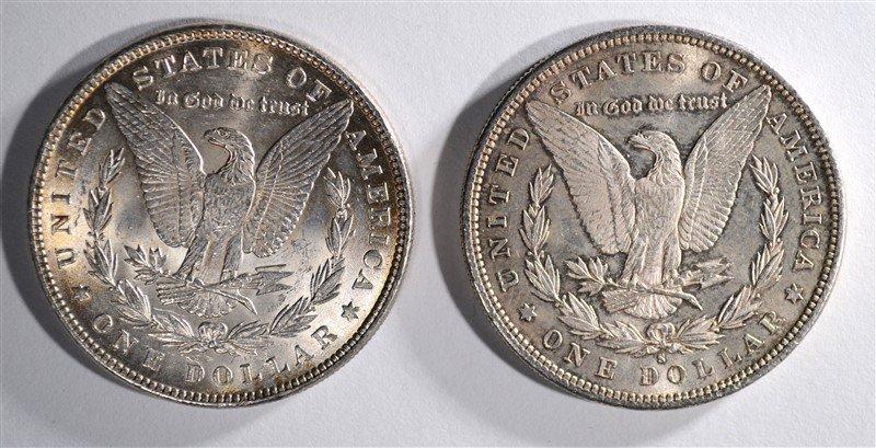 1881-S & 1884- MORGAN SILVER DOLLARS, CH BU