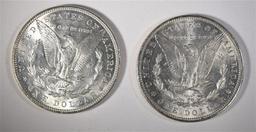 1887 & 1889 MORGAN SILVER DOLLARS, CH BU