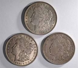 1921 P, D & S MORGAN DOLLARS