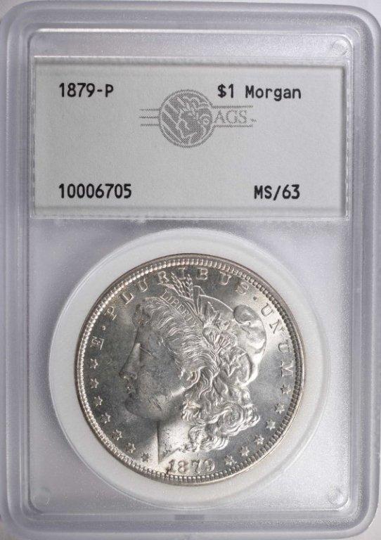 1879 MORGAN DOLLAR, AGS CH BU