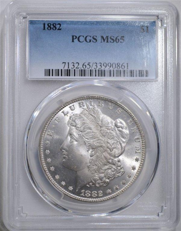 1882 MORGAN DOLLAR PCGS MS65