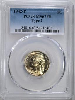 1942-P SILVER JEFFERSON NICKEL PCGS MS67 FS TYPE 2