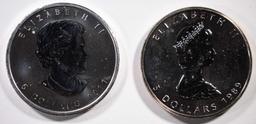 1989 & 2011 MAPLE LEAFS 1oz .999 SILVER