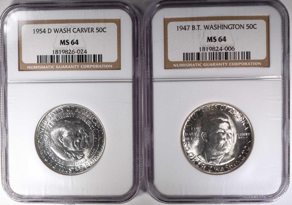 NGC GRADED COMMEM HALF DOLLAR LOT: