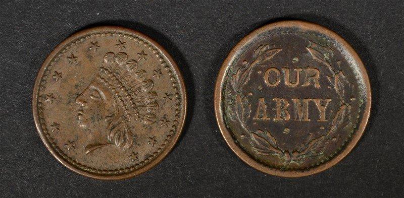 2 DIFFERENT CIVIL WAR TOKENS