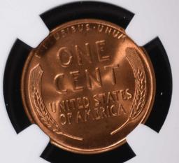 1945-D LINCOLN CENT, NGC MS-67 RED