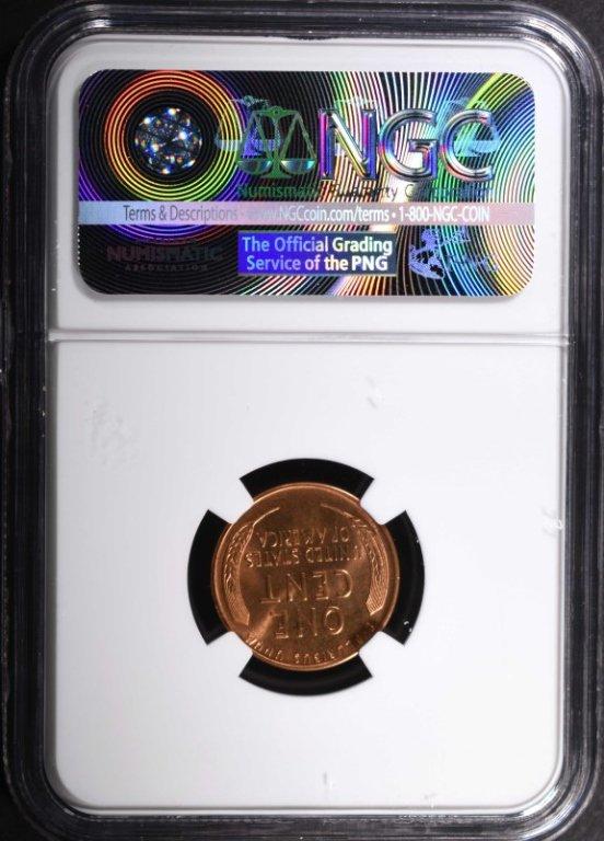 1938-D LINCOLN CENT, NGC MS-67 RED