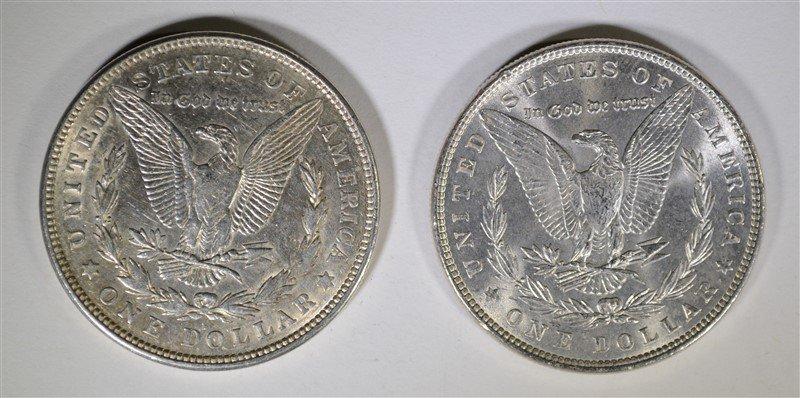 1921-D & 1886 MORGAN DOLLARS, CHOICE BU