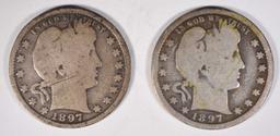 1897-O & 1897-S BARBER QUARTERS G-VG