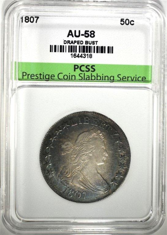 1807 DRAPED BUST HALF DOLLAR PCSS AU/BU