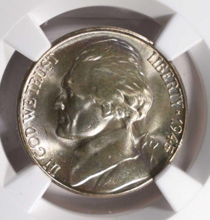 1945-S JEFFERSON NICKEL, NGC MS-66 FULL STEPS RARE