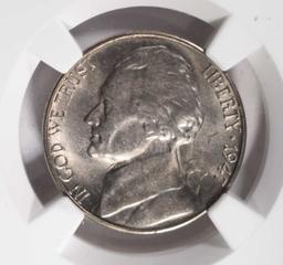 1947-S JEFFERSON NICKEL, NGC MS-66 FULL STEPS RARE