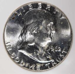 1962-D FRANKLIN HALF DOLLAR PCI SUPERB