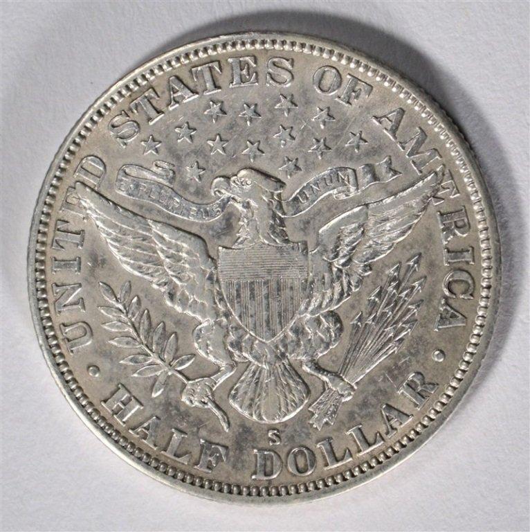 1915-S BARBER HALF DOLLAR, AU