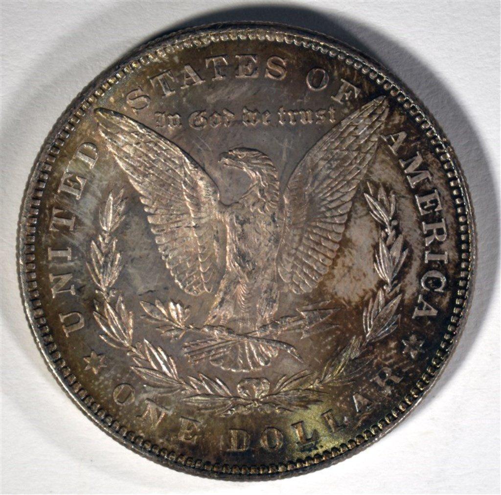 1878 7F MORGAN DOLLAR, GEM BU+ RAINBOW COLORS