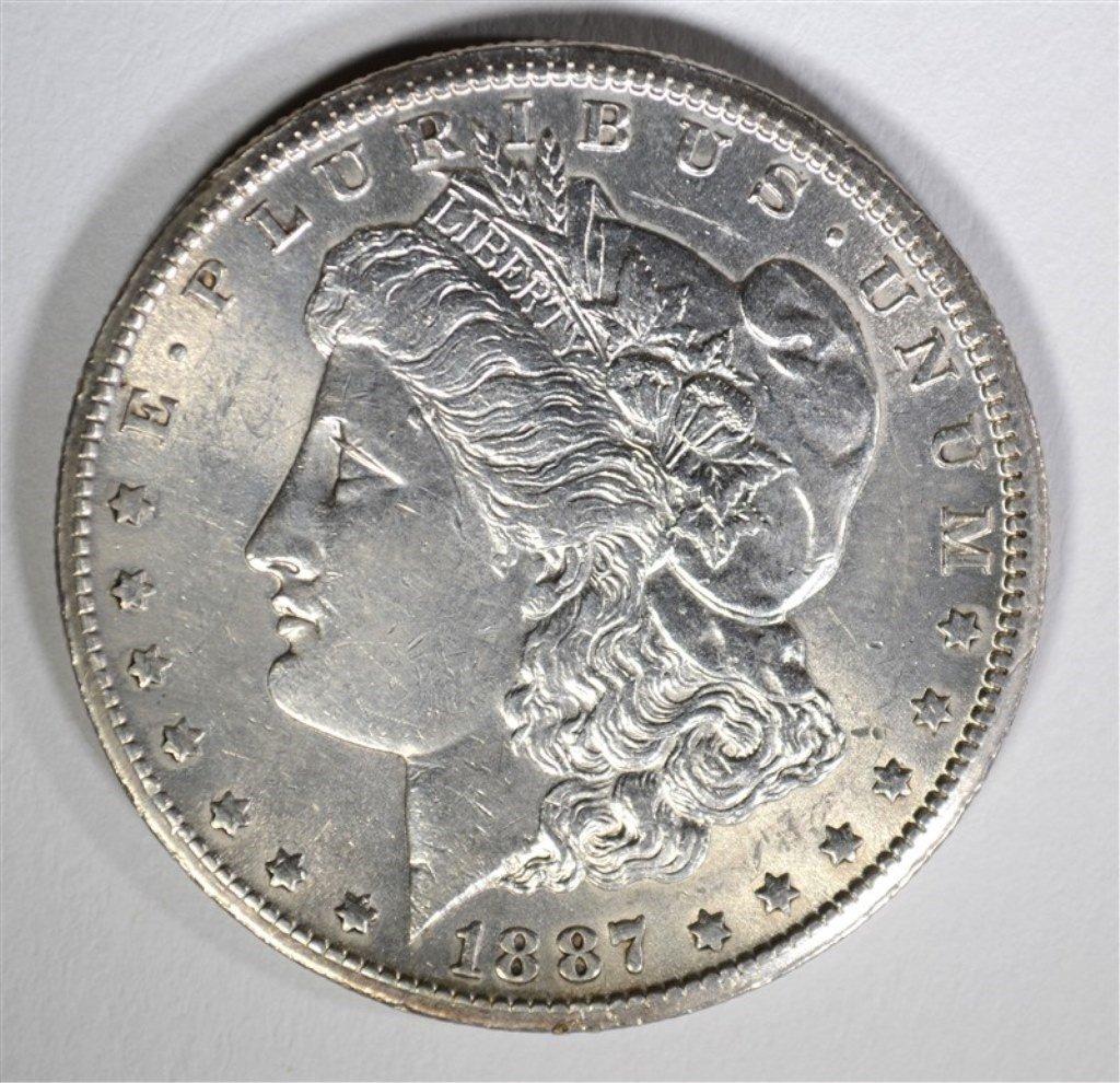 1887-S MORGAN DOLLAR, CH BU