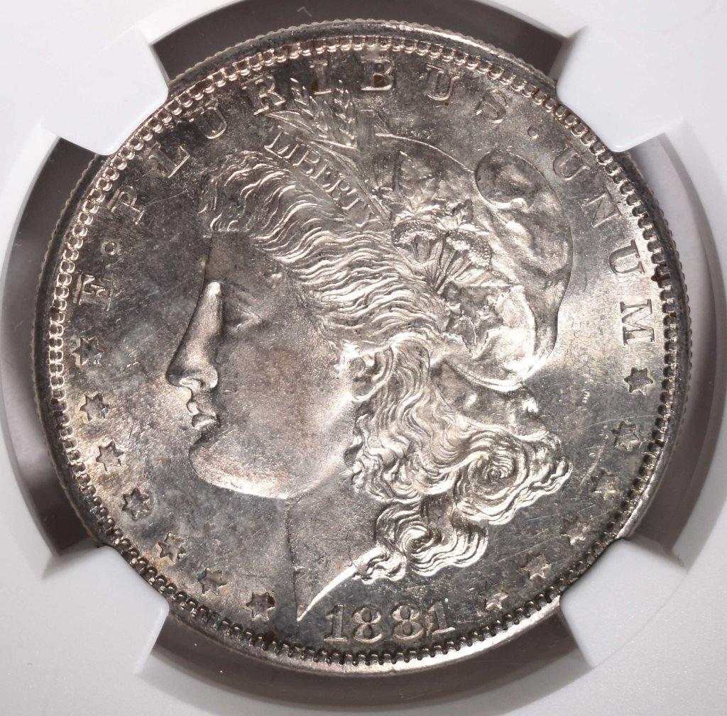 1881-S MORGAN DOLLAR, NGC MS-64