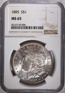 1885 MORGAN DOLLAR, NGC MS-65