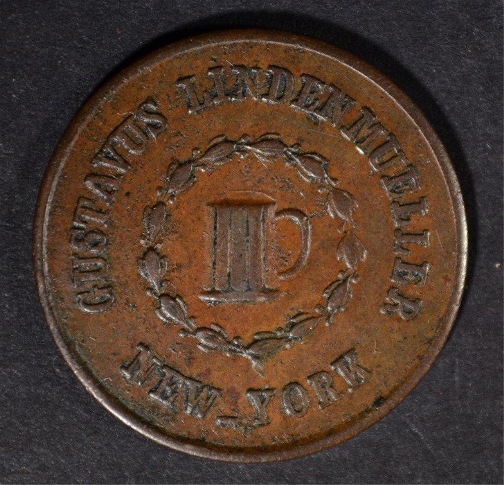 3 CIVIL WAR TOKENS: ALL FROM NEW YORK