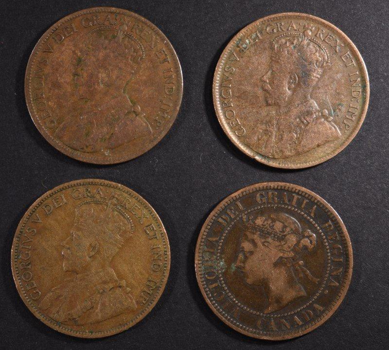 50 CANADIAN LARGE CENTS: MIXED AVE CIRC