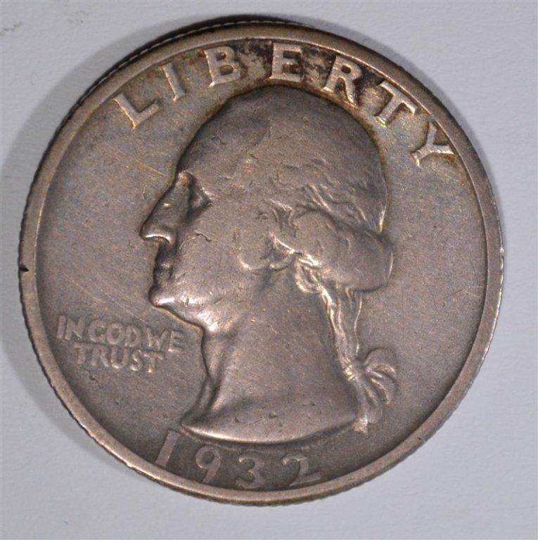 1932-S WASHINGTON QUARTER, VF/XF