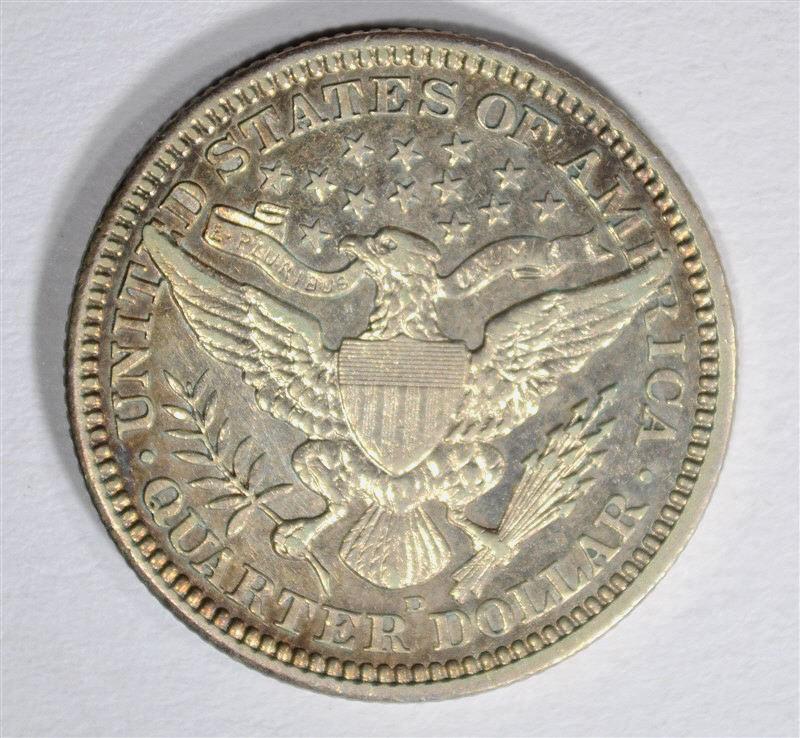 1908-D BARBER QUARTER - AU/UNC