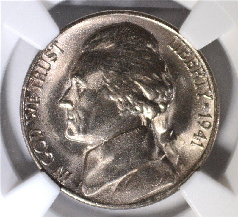 1941-S JEFFERSON NICKEL, NGC MS-66 5 FULL STEPS