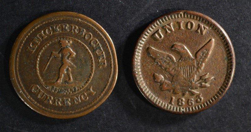 I OWE YOU, UNION CIVIL WAR TOKENS. AUTHENTIC,NICE