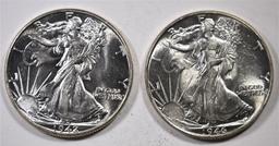 1942 & 1946 WALKING LIBERTY HALF DOLLARS, CH BU