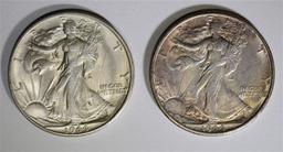 2 - 1944-S WALKING LIBERTY HALF DOLLARS