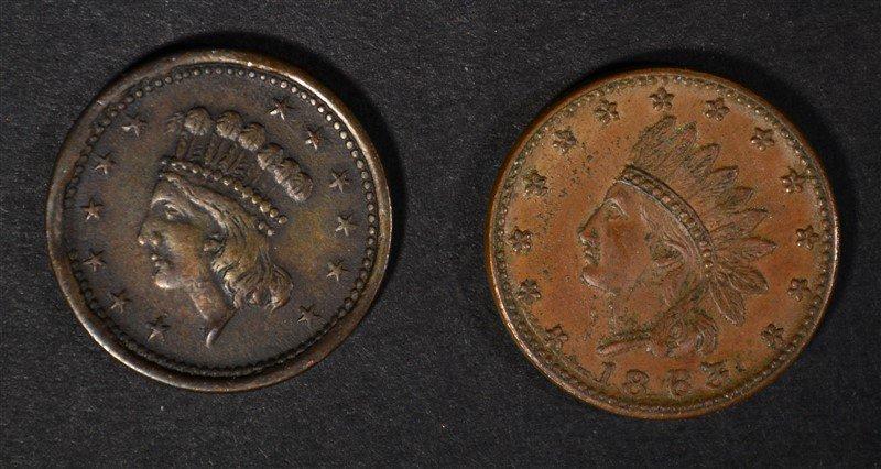 2-DIFFERENT CIVIL WAR TOKENS