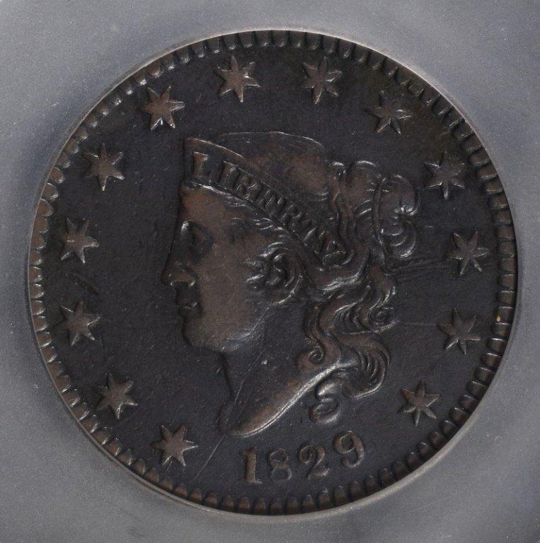 1829 LARGE CENT N-6 SEGS VF